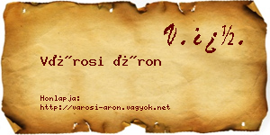 Városi Áron névjegykártya