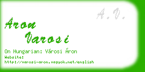 aron varosi business card